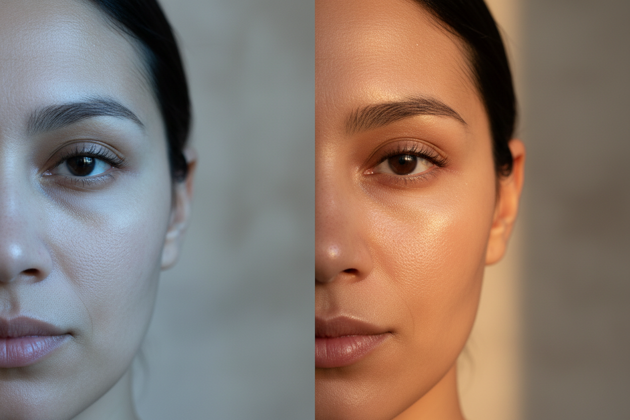 Koko Liora eye area transformation - tired puffy eyes to firm bright de-puffed eye area